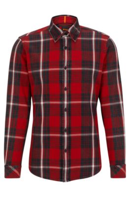 BOSS Button down regular fit shirt in checked cotton
