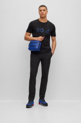 Cotton-jersey T-shirt with logo artwork, Black