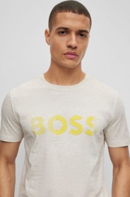 BOSS Cottonjersey Tshirt with logo artwork