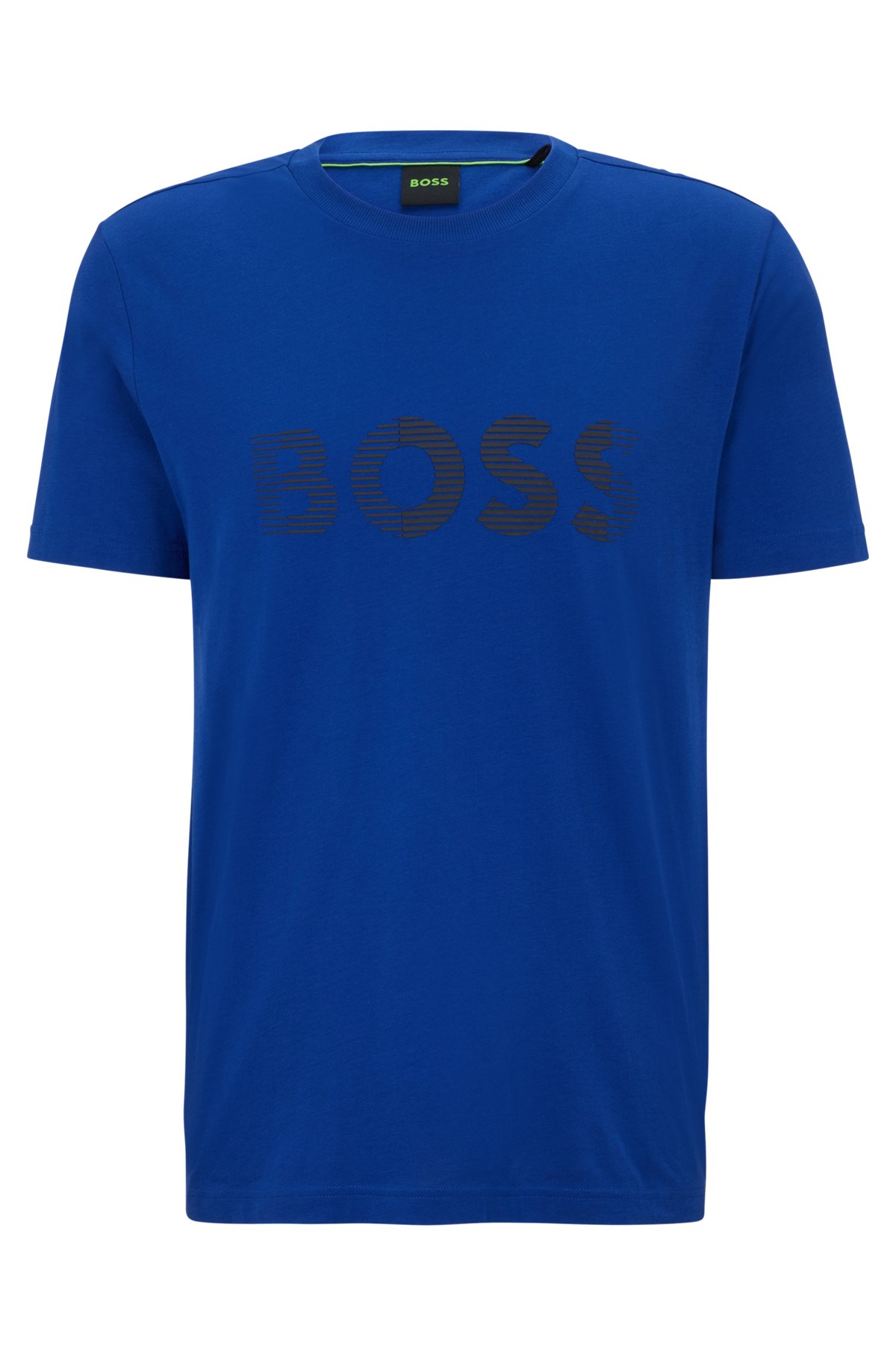 Cotton-jersey T-shirt with logo artwork, Blue