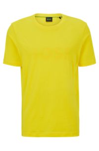 Cotton-jersey T-shirt with logo artwork, Yellow