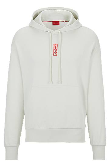 Relaxed-fit cotton hoodie with marker-inspired logos, Hugo boss