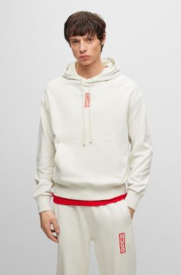 HUGO - Relaxed-fit cotton hoodie with marker-inspired logos