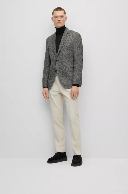 Regular-fit jacket in a herringbone wool blend