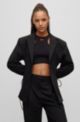 Relaxed-fit jacket in stretch fabric with lacing details, Black