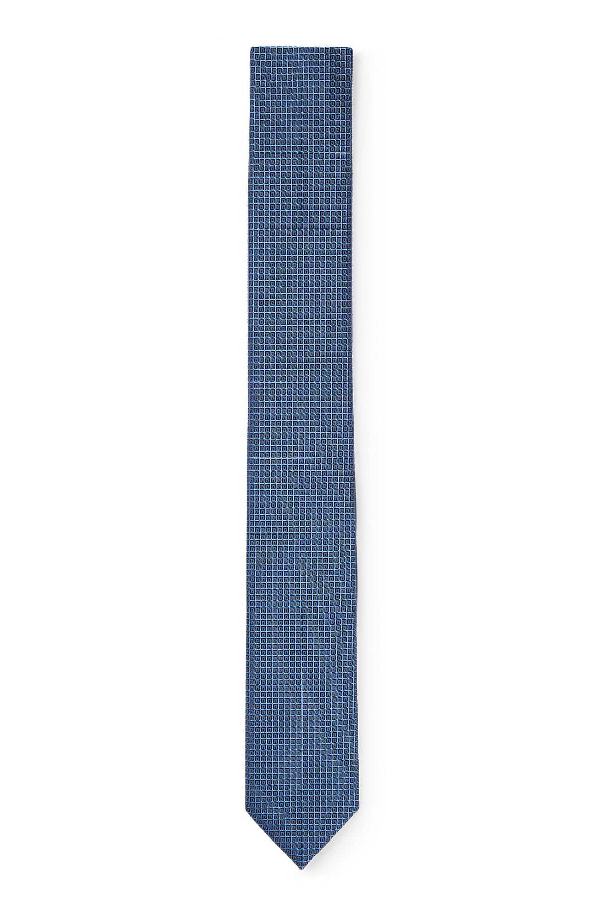 Krawatte aus Seiden-Mix mit Jacquard-Muster, Dunkelblau