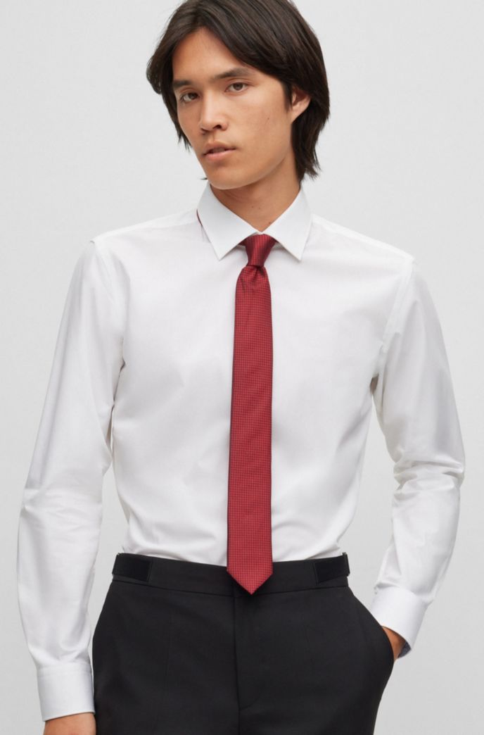 HUGO - Silk-blend tie with jacquard pattern