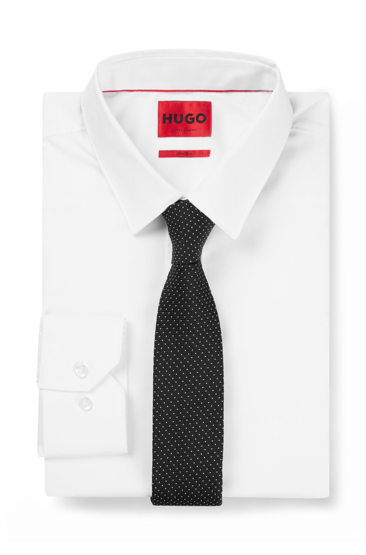 - aus mit HUGO reiner Seide Jacquard-Muster Krawatte