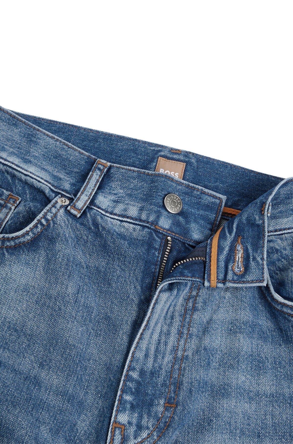 High-waisted wide-leg jeans in blue denim, Light Blue