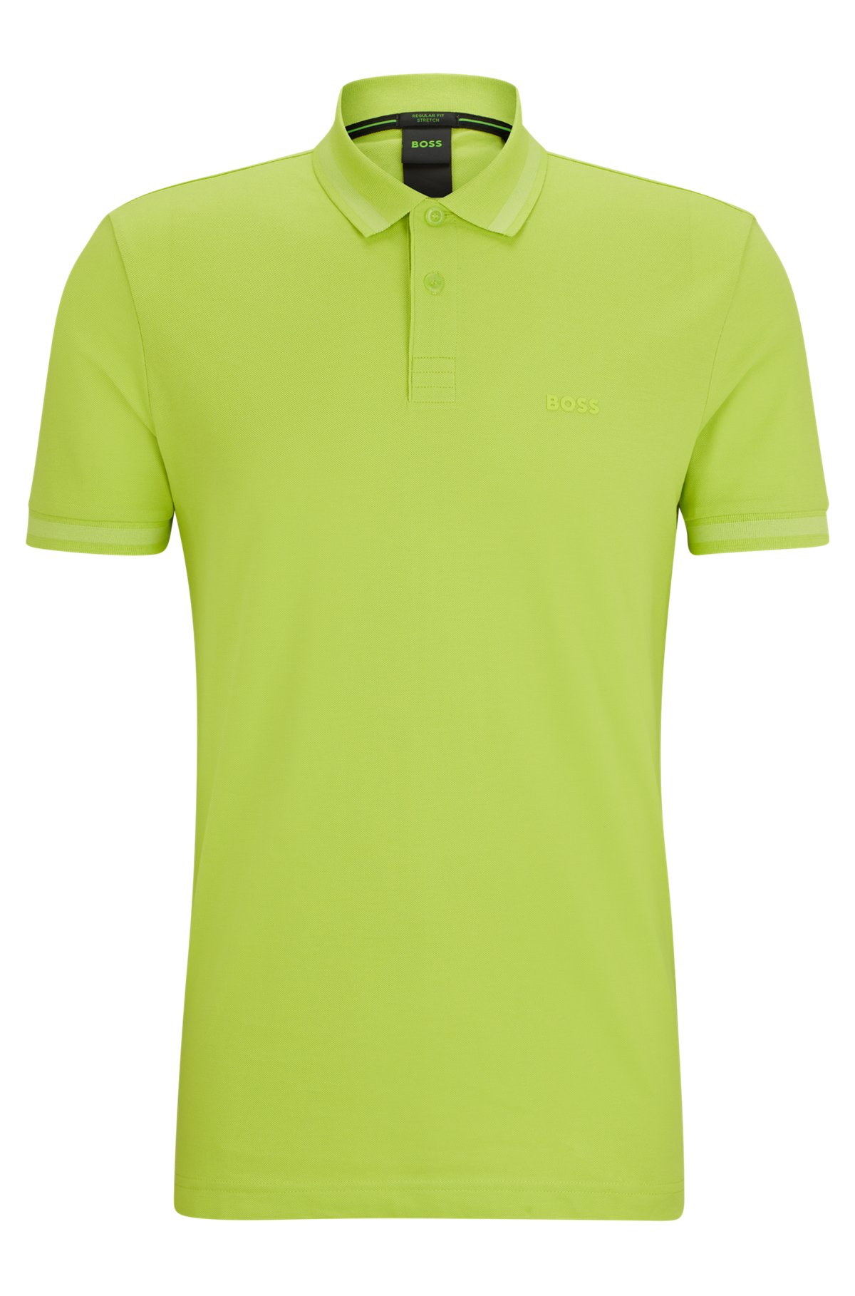 Cotton-piqué polo shirt with tonal logo, Green