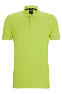 Hugo Boss Cotton-piqué Polo Shirt With Tonal Logo In Green