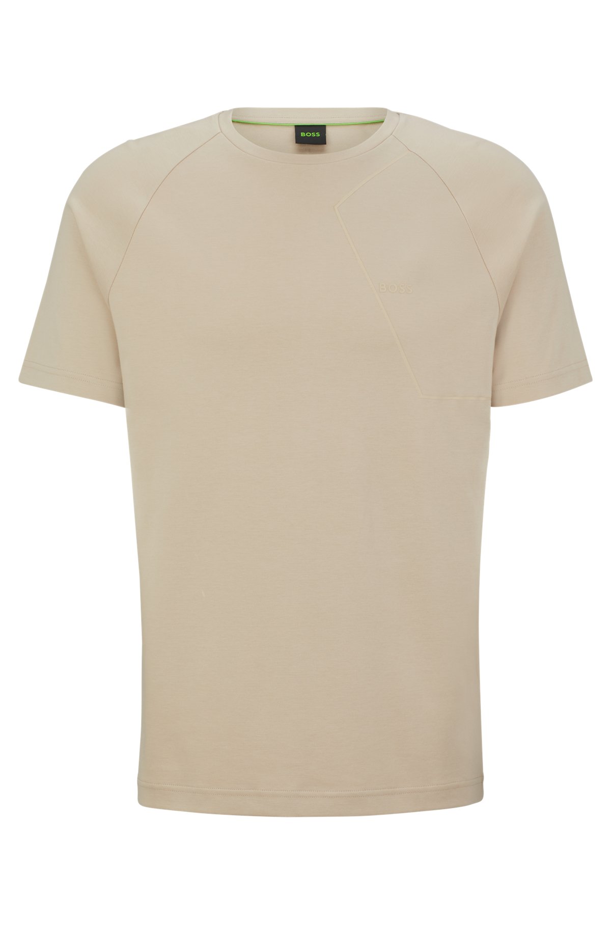 BOSS - Peppermint-finish cotton T-shirt with gloss-print artwork