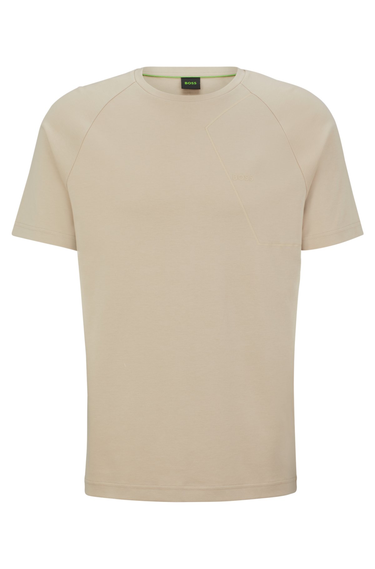 BOSS - Peppermint-finish T-shirt with gloss-print cotton artwork