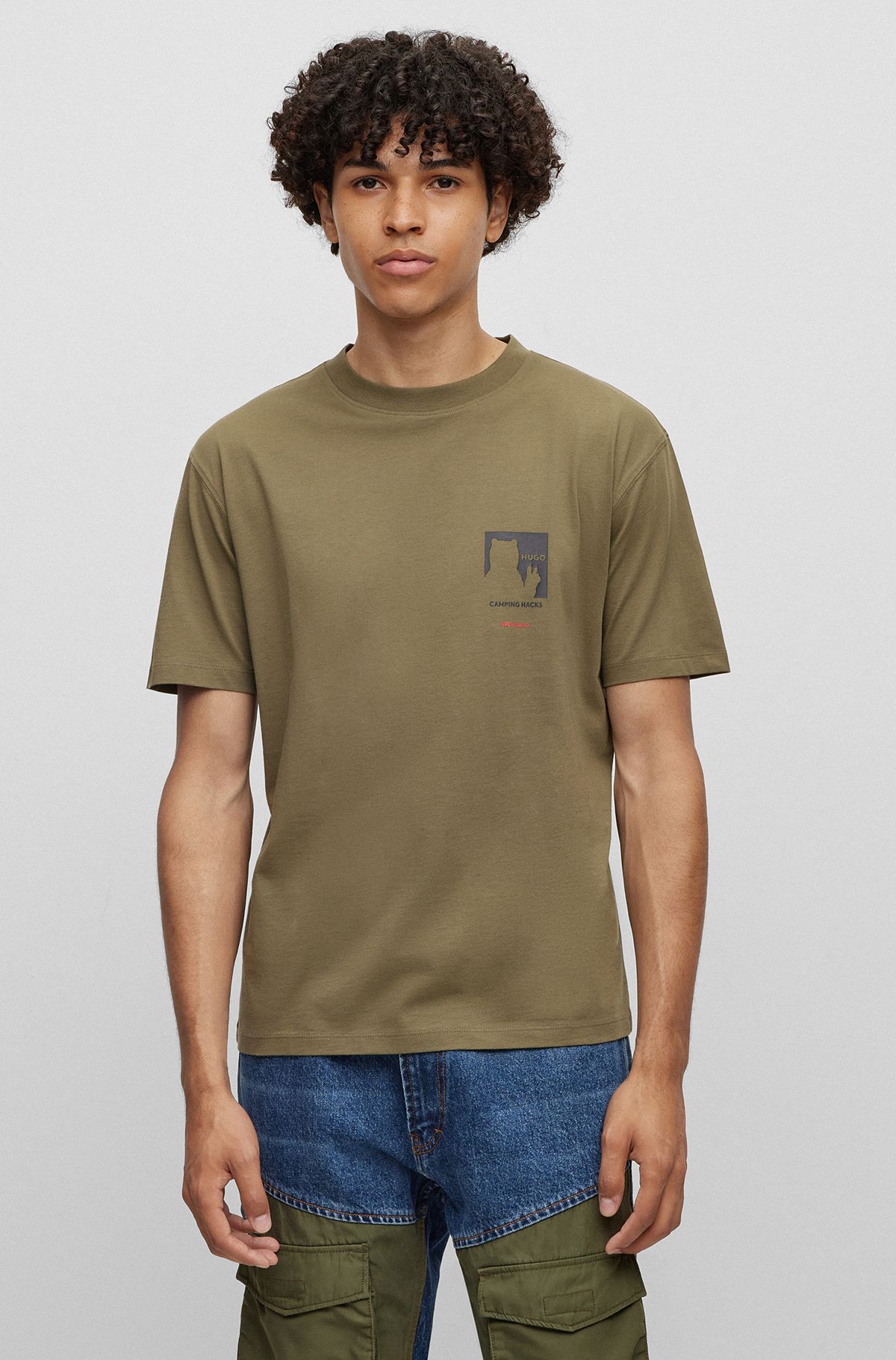 Stylish Green Print T-Shirts Men BOSS Men | HUGO for by BOSS