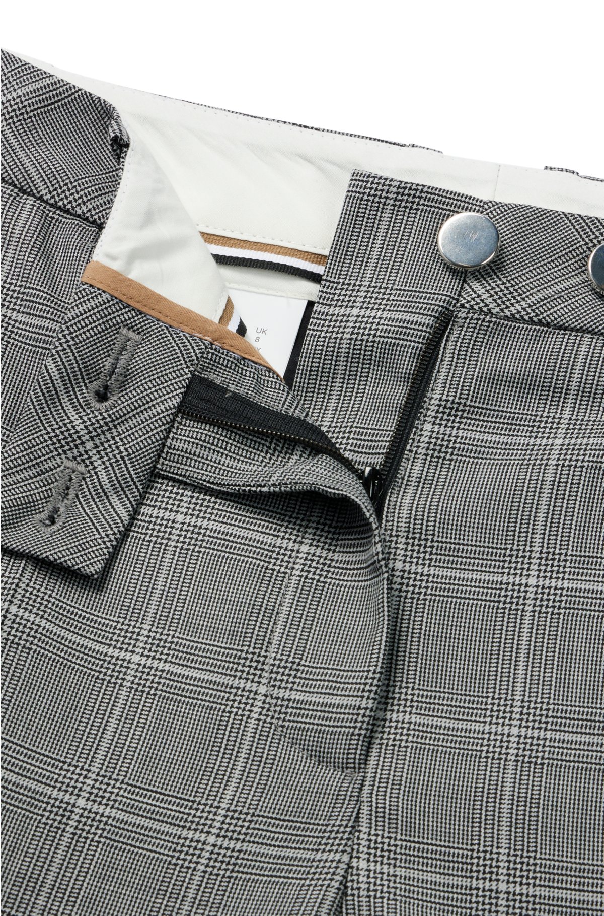 BOSS wool in virgin Regular-fit trousers checked -