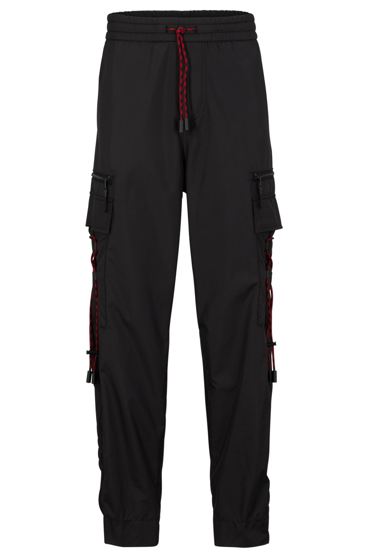 HUGO - Recycled-ripstop cargo trousers with logo print