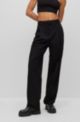 Regular-fit trousers with front pleats, Black