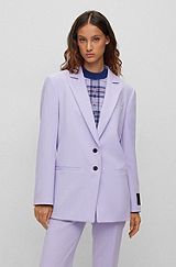 Relaxed-fit jacket in double-faced stretch fabric, Light Purple