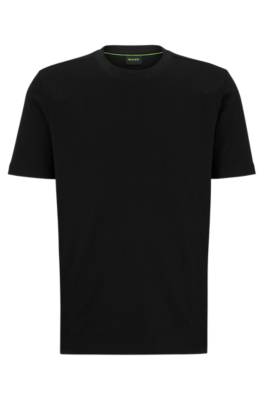 Hugo Boss Cotton-jersey T-shirt With Logo Collar In Black