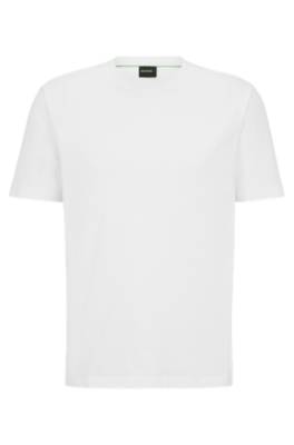 Hugo Boss Cotton-jersey T-shirt With Logo Collar In White