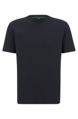 Hugo Boss Cotton-jersey T-shirt With Logo Collar In Dark Blue