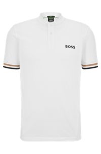 BOSS x Matteo Berrettini slim-fit polo shirt with stripes, White