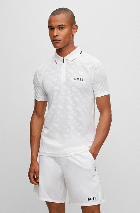 BOSS x Matteo Berrettini slim-fit monogrammed polo shirt, White