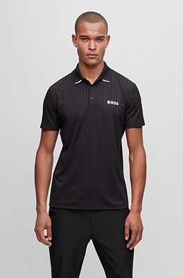 Black Golf Polo Shirts for Men by HUGO BOSS Designer Menswear