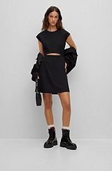 Regular-fit mini dress with cut-out detail, Black