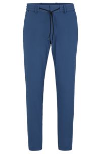 Slim-fit trousers in performance-stretch jersey, Blue