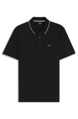 Boss Cotton-piqué polo shirt with contrast tipping pikéer herr – bild 4