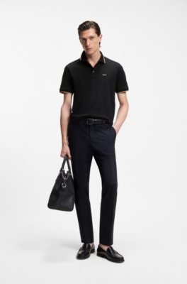 Boss Cotton-piqué polo shirt with contrast tipping pikéer herr – bild 2