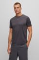 T-shirt med slim fit med dekorativt, reflekterende mønster, Mørkegrå