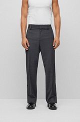 Slim-fit trousers with press-stud side seams, Dark Grey