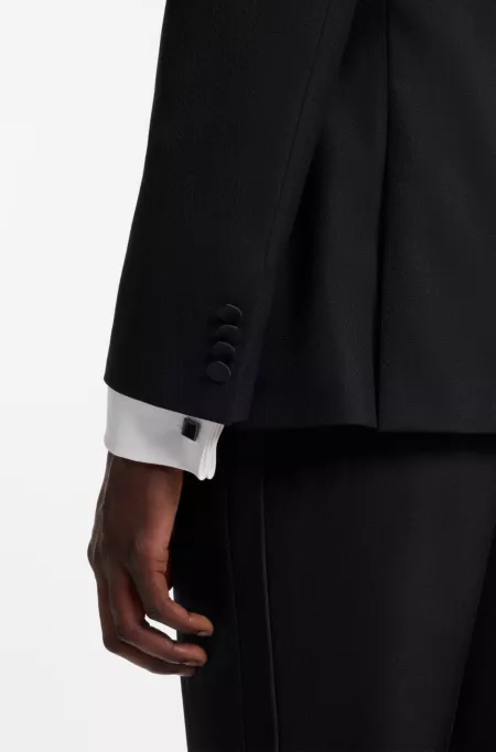 Boutons de manchette carrés avec insert en émail et logo