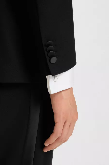 Round cufflinks with enamel core and logo