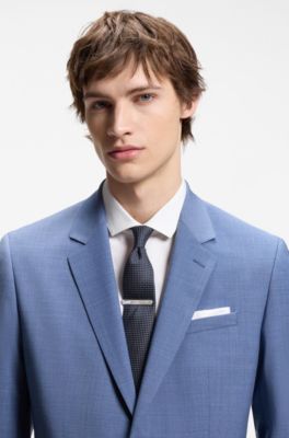 Alfiler de corbata ovalado con logo grabado, Tono plateado