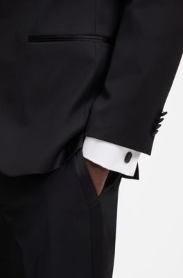 Oval-shaped cufflinks with engraved logos, Black