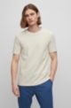 Slim-Fit T-Shirt aus strukturierter Baumwolle mit Doppelkragen, Weiß