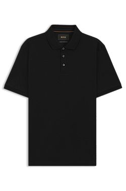 Regular-fit polo shirt in mercerised Italian cotton