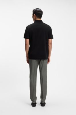 Polo shirt in mercerised cotton, Black