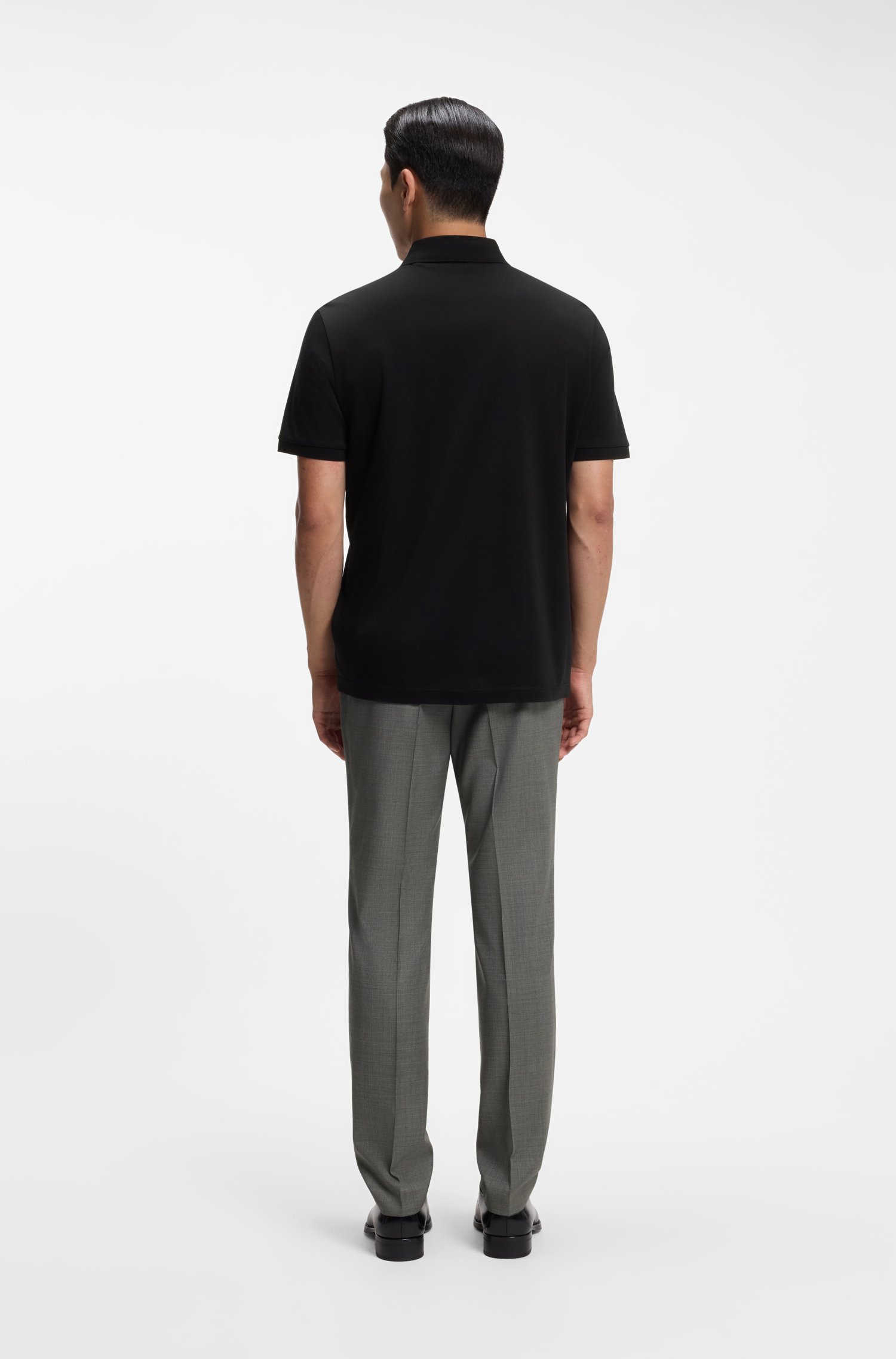 Boss Mercerised-cotton polo shirt pikéer herr – bild 3