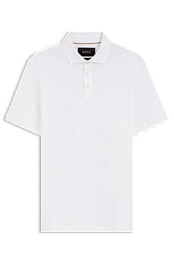 Regular-fit polo shirt in mercerised Italian cotton