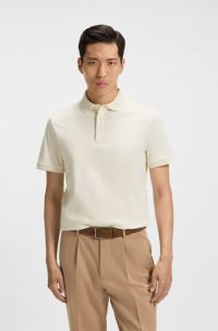 Polo regular fit in cotone italiano mercerizzato, Colore neutro