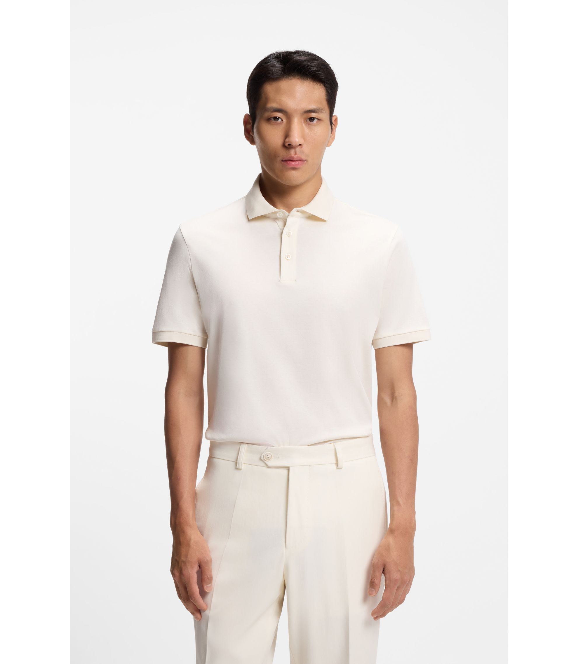 Regular-Fit Poloshirt aus merzerisierter italienischer Baumwolle