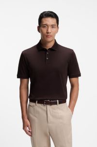 Polo in cotone mercerizzato, Marrone scuro