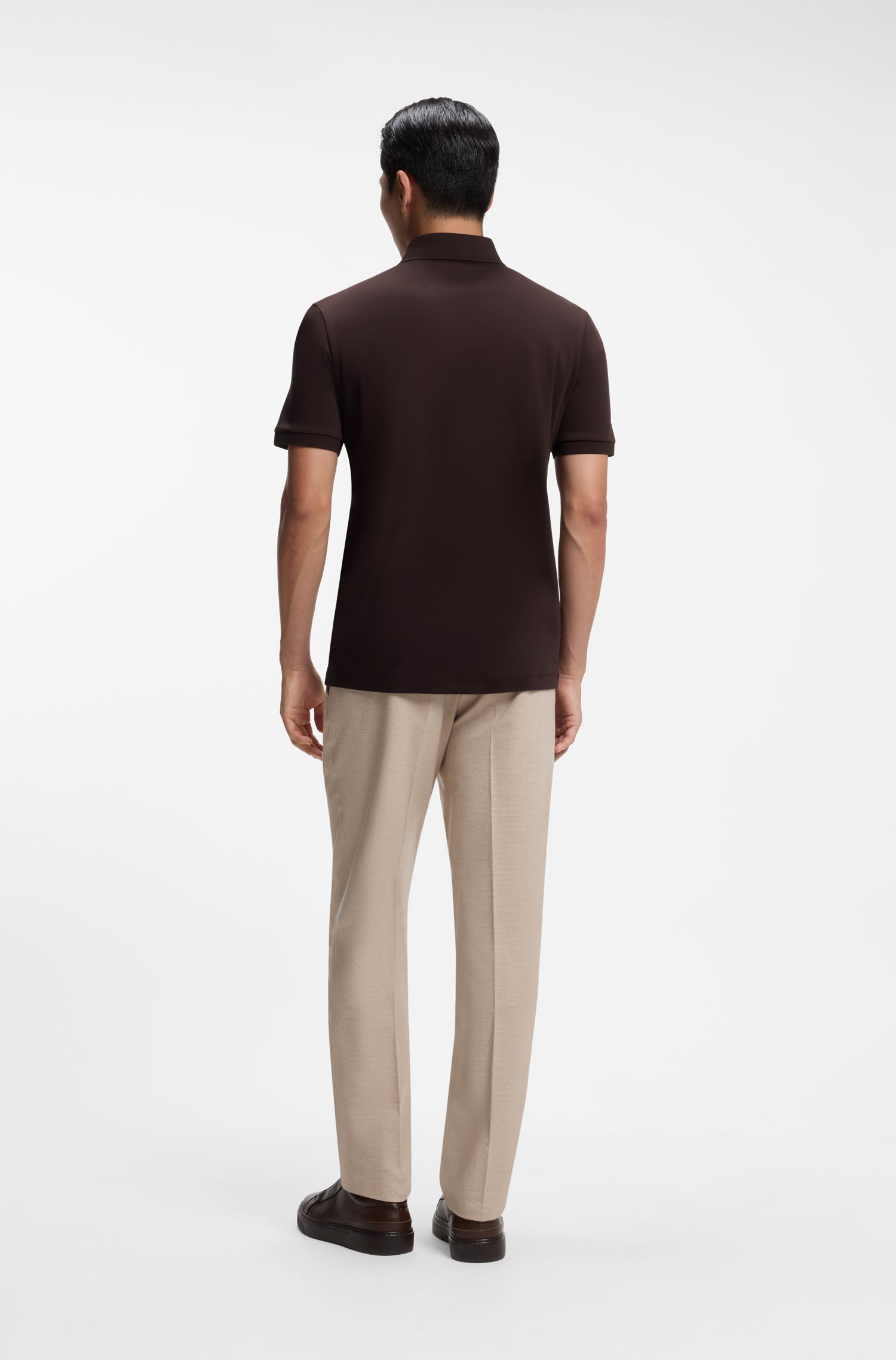Boss Mercerised-cotton polo shirt pikéer herr – bild 3