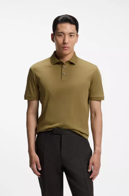 Mercerised-cotton polo shirt