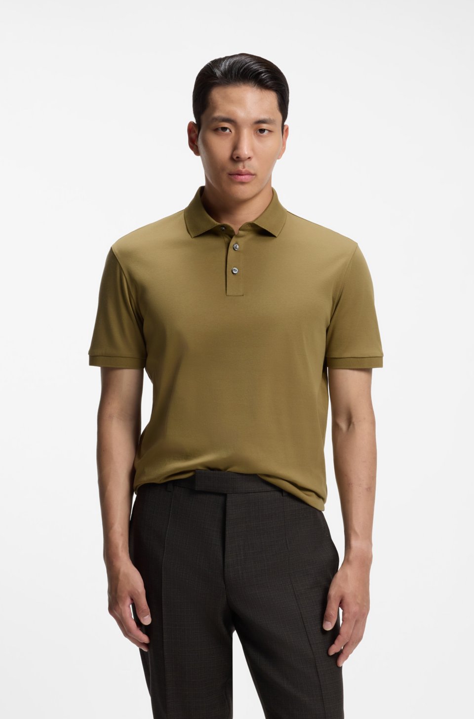 Mercerised-cotton polo shirt