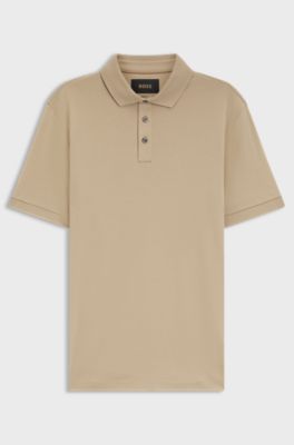Polo regular fit de algod&oacute;n italiano mercerizado, Beige claro